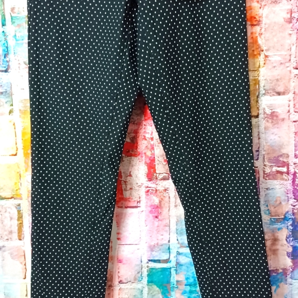 Black and white polka-dot stretched jeans - Picture 1 of 6